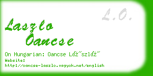 laszlo oancse business card